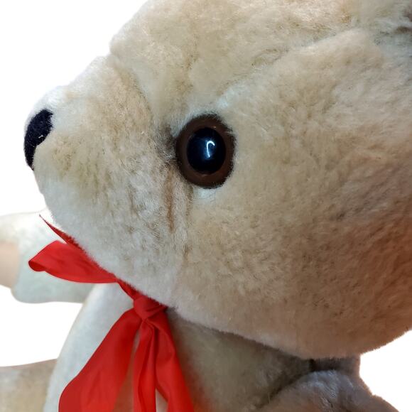 15" Jointed Tan Plush Stuffed Teddy Bear Posable Craft Vintage 1990s Kel-Toy - Picture 7 of 8